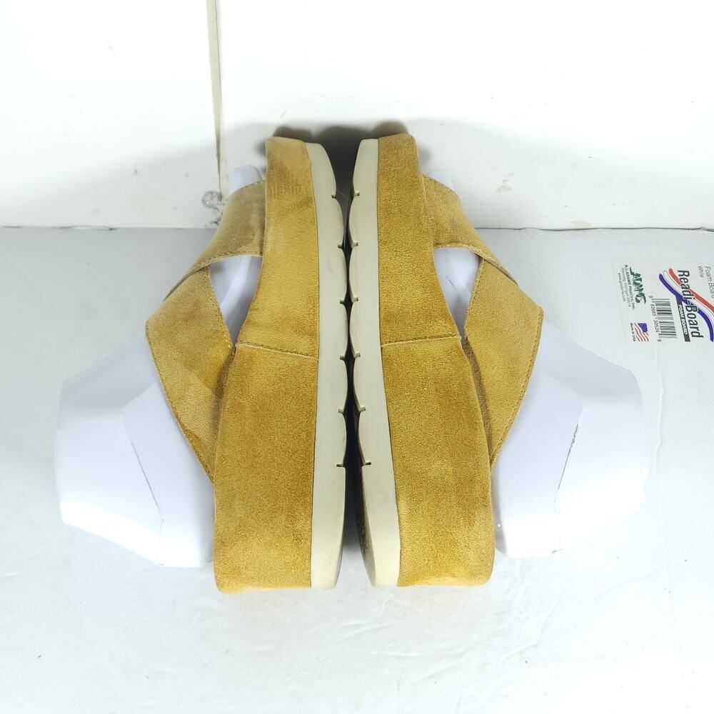 FLY LONDON Women’s Begsfly EU37 US6,5 Yellow Suede Platform Wedge Sandals - Picture 10 of 16